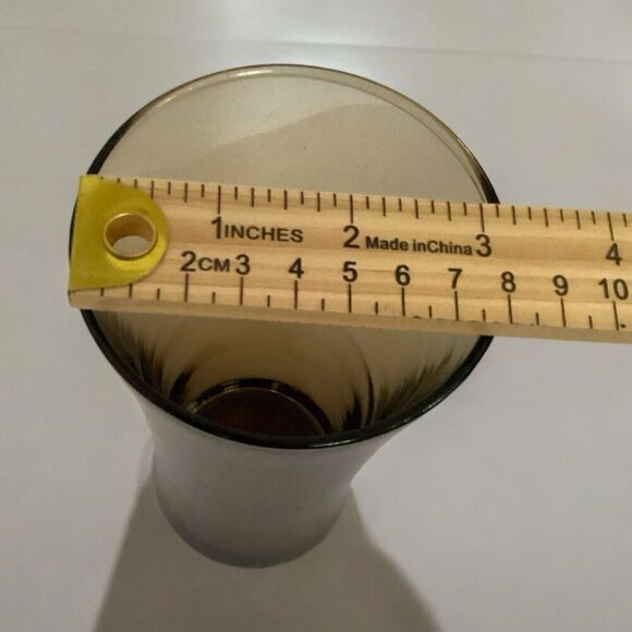 Anchor Hocking 16 oz Linden "Mocha" Tawny Brown Flat & Flared 4 Glass Tumblers - Picture 3 of 5